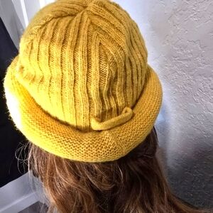 Jean Paul Gaultier Cozy Yellow wool Knit Hat. Size M